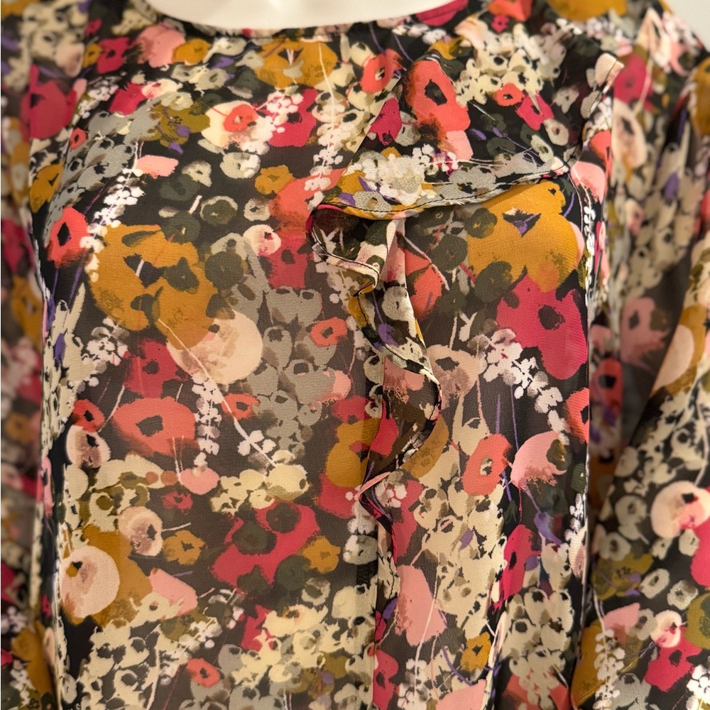 Floral Print Asymmetrical Women's Blouse - Picture 7 of 9